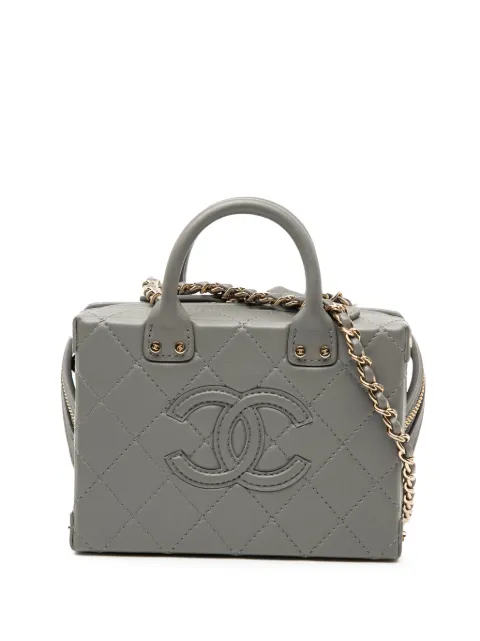 CHANEL Pre-Owned 2021-2025 Small CC Quilted Calfskin Top Handle Convertible Vanity Case satchel Grey UY8C2MUGZKJIWC8Q