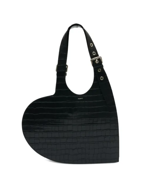 Coperni Croco heart tote shoulder bag Black COPBA112F6075BLK