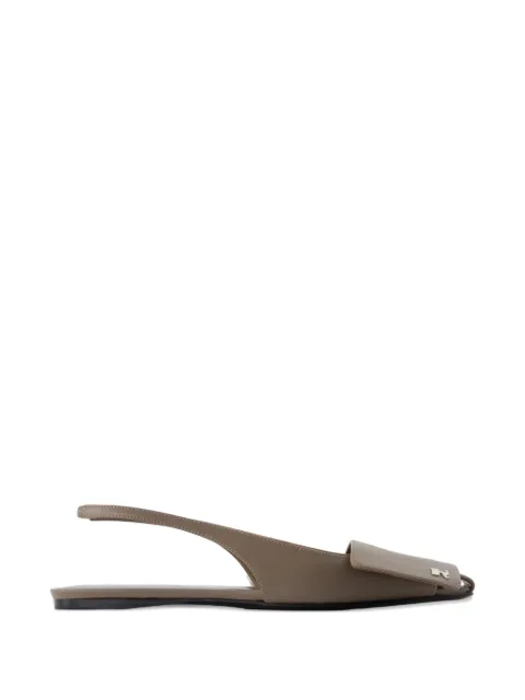 Courrèges fold square toe sandals Brown 126SCS136CR00111099
