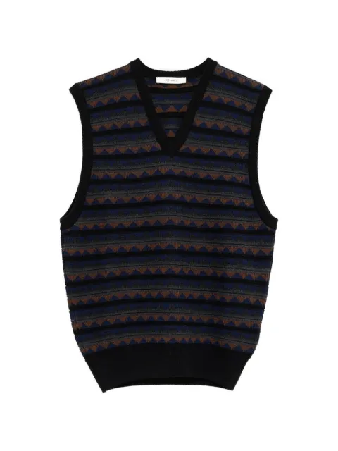 LEMAIRE V-neck pattern vest Black PO0006LK087
