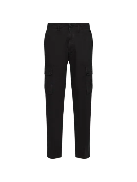 Stone Island 3100053 brushed organic cotton canvas 'old' effect cargo trousers Black L1S153100053S00WA