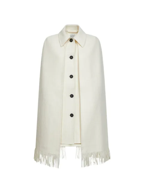TOTEME fringed cape Neutrals 261WRO0266FB0471264