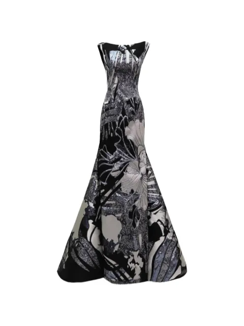 Gemy Maalouf bateau-collar maxi dress Black GMR257429LD