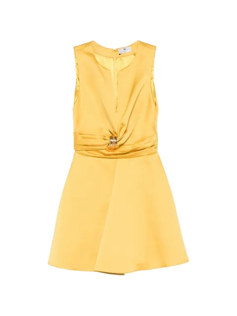 Elisabetta Franchi Duchess satin dress with jewel detail Yellow AB87261E2