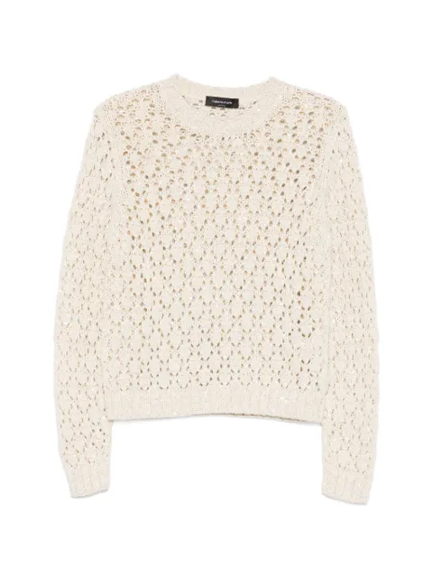 Fabiana Filippi open-knit crew-neck sweater Neutrals MAD276F101M1020000