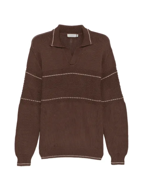 Canali striped V-neck jumper Brown MK02470C1189510