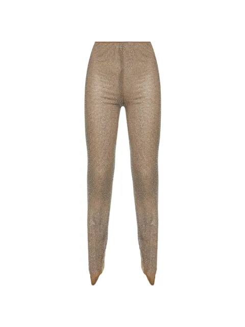 Giuseppe Di Morabito crystal-embellished sock-style trousers Brown 06PSX02FC1631621