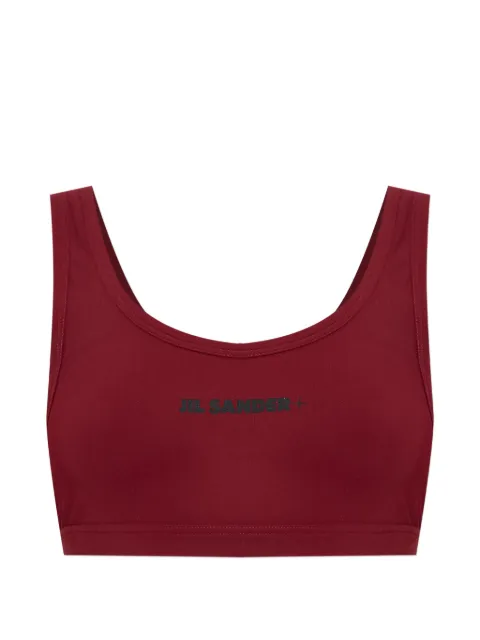 JIL SANDER+ logo-print scoop-neck bra Red J40BR0006J20011