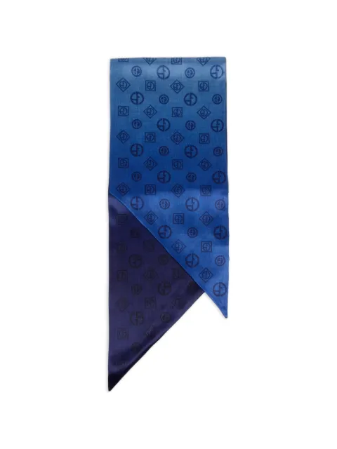 Giorgio Armani logo-pattern scarf Blue GM002988TE21481FB055