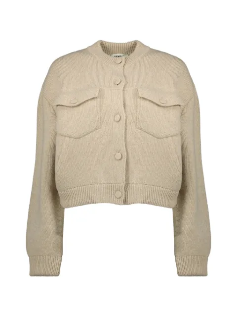 FENDI buttoned-flap pocket fitted jacket Neutrals FZJ600AYM2