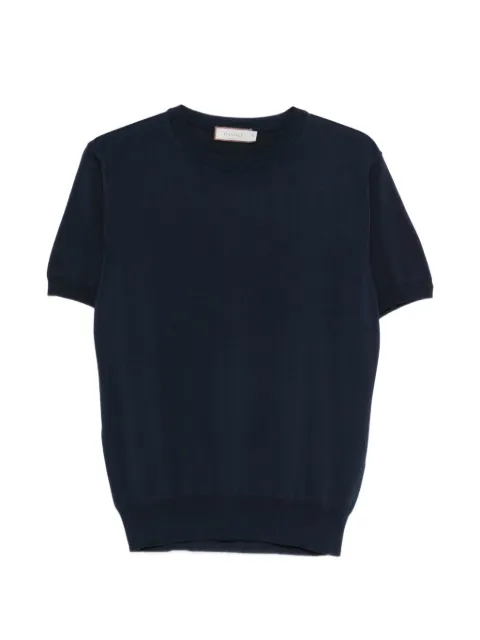 Canali short-sleeve knitted T-shirt Blue C0719MK02459