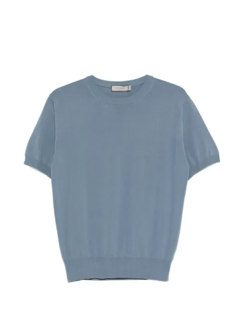 Canali short-sleeve knitted T-shirt Blue C0719MK02459