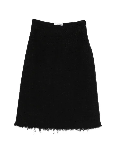 Jil Sander A-line frayed midi skirt Black J02MA0372J15475
