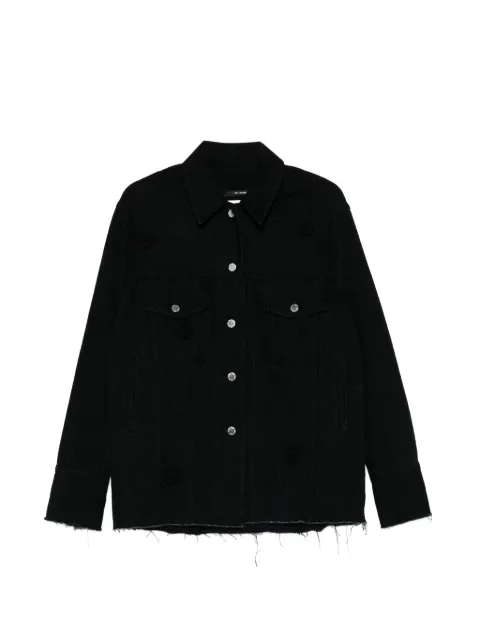 Song For The Mute 'Daisy' button distressed jacket Black 261WJK019DDRILBLK