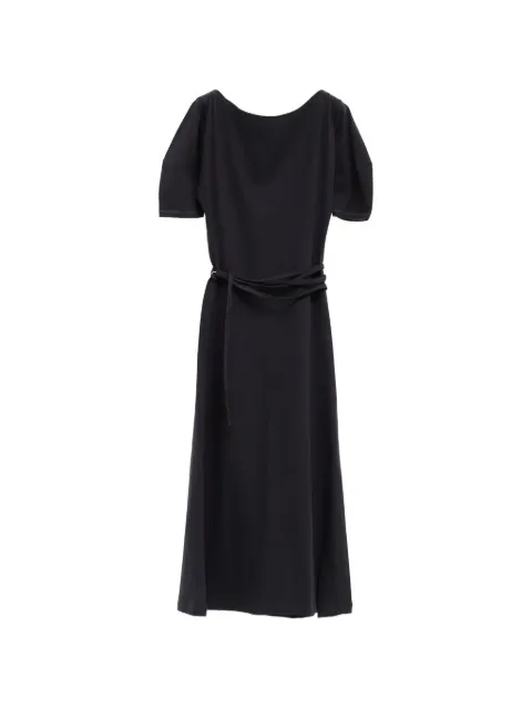 LEMAIRE off-shoulder tie-waist midi dress Black DR1147LJ1010