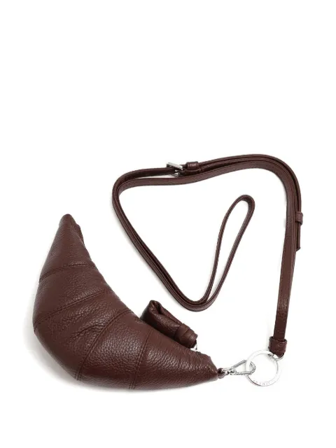 LEMAIRE cross-body Croissant coin purse in leather Brown SL0054LL0018