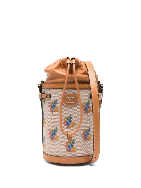 Valentino Garavani floral-pattern bucket bag Neutrals WB0S97FTT