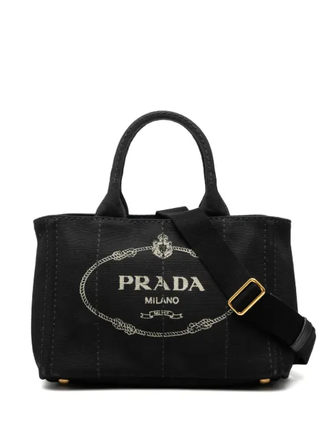 Prada Pre-Owned 2013-2025 Small Canvas Canapa Logo satchel Black 9E6M19FIEUX0GI9I
