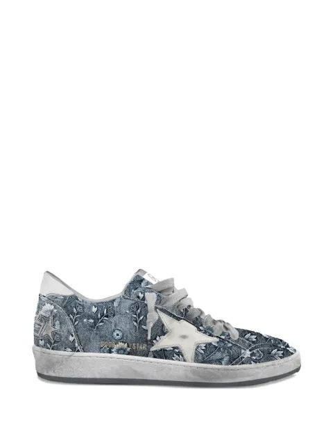 Golden Goose Ballstar embroidered floral sneakers Blue GWF00117F008144