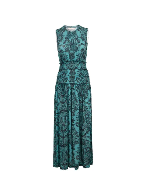 Ulla Johnson Kamaria ruched floral maxi dress Blue PS260812
