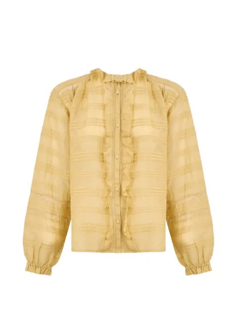 MARANT ÉTOILE Peline ruffled button blouse Yellow 26PHT0817FAD1J05E