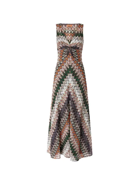 Missoni V-neck patterned maxi dress Neutrals DS26SG1SBR014Z