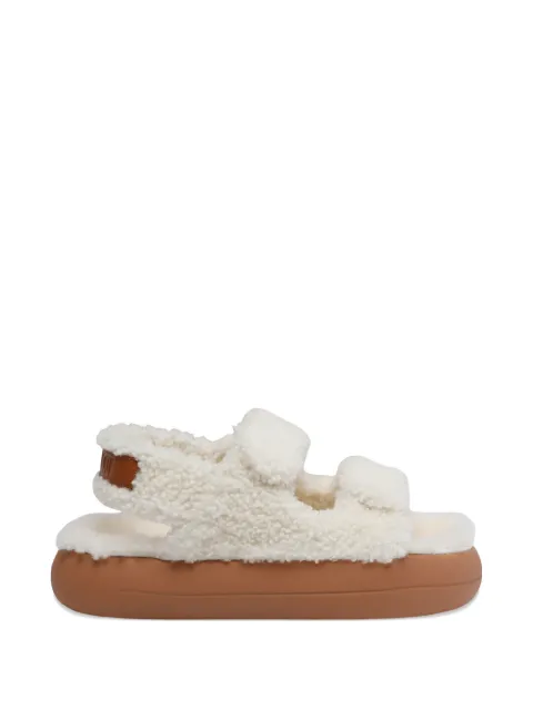 Moon Boot shearling platform sandals White 2420020H017
