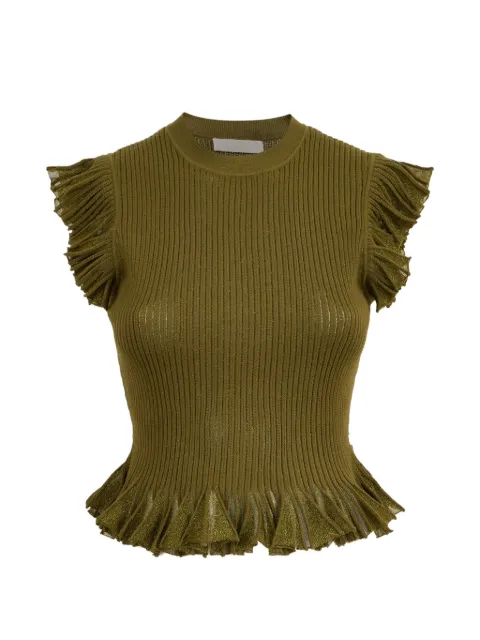 Ulla Johnson Leila ruffled top Green PS260763