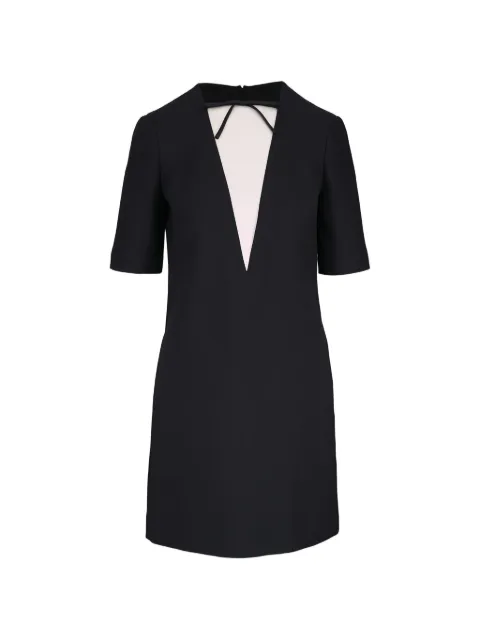 Valentino Garavani crepe V-neck mini dress Black BVAHZ71CF