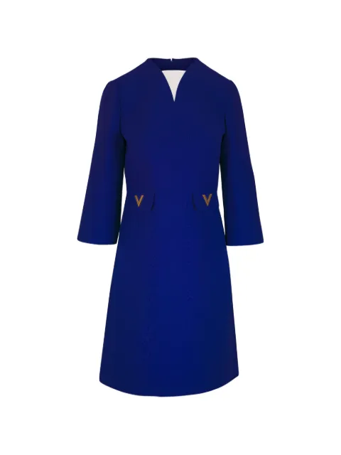 Valentino Garavani V-neck pocket dress Blue BVAJ561CF
