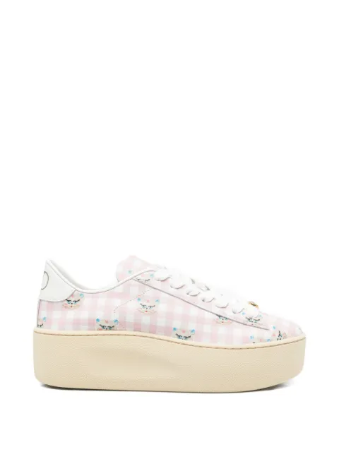 Valentino Garavani gingham platform sneakers Pink WS0PA8URI