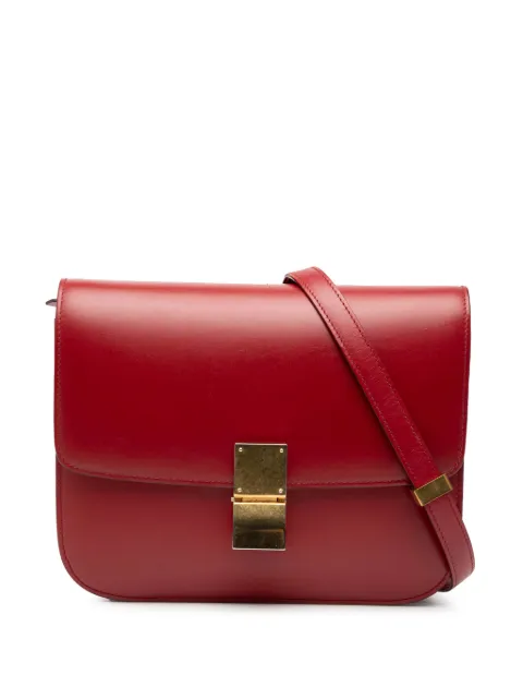 Celine Pre-Owned 2016 Medium Calfskin Classic Box crossbody bag Red 4SG1FQJG8A2EVBEC