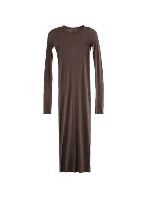 Rick Owens long-sleeved ribbed midi dress Brown RP01F6546RC