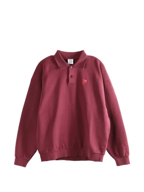 VETEMENTS distressed logo-embroidered sweatshirt Red ME76CW200O
