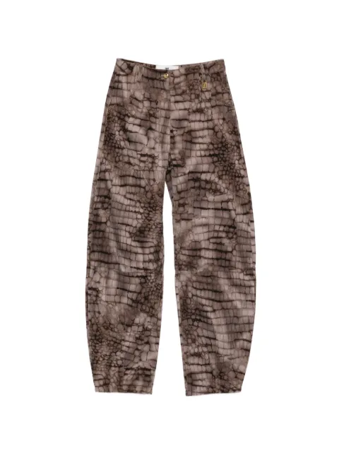 Elisabetta Franchi crocodile-effect jeans Brown PJ31D61E2