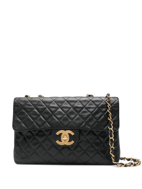 CHANEL Pre-Owned 1990s maxi Jumbo quilted leather shoulder bag Black CHANELBIGLOGONERA