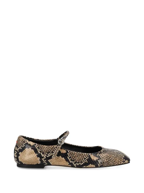 Aeyde animal-print buckle-detail ballet flats Brown A11FL0548006006126HAZELNUT