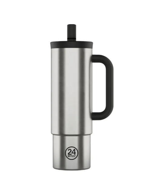 24bottles brushed handle straw cup (800ml) Silver 242235