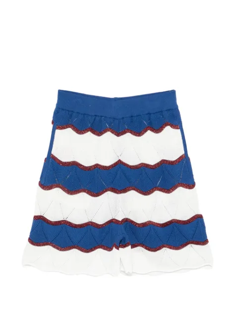 La DoubleJ colour block striped shorts Blue TRO0189KNI195VA430