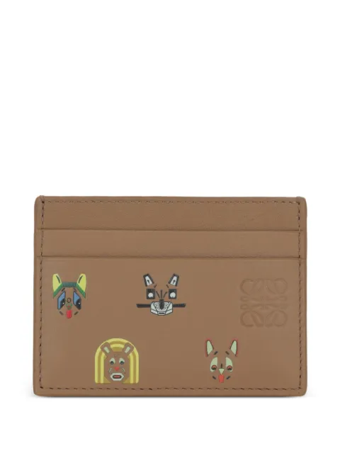 LOEWE cat-print card holder Brown C643322X47