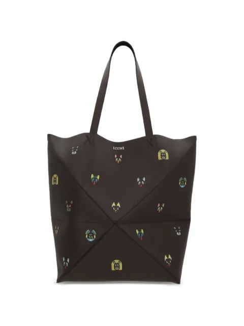 LOEWE graphic print shoulder bag Brown B779Q18X56