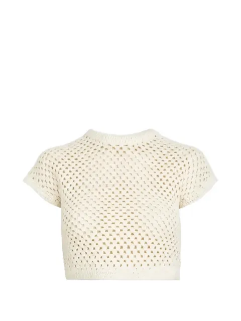 KITH Rhea knitted-cropped T-shirt Neutrals KHW030308112