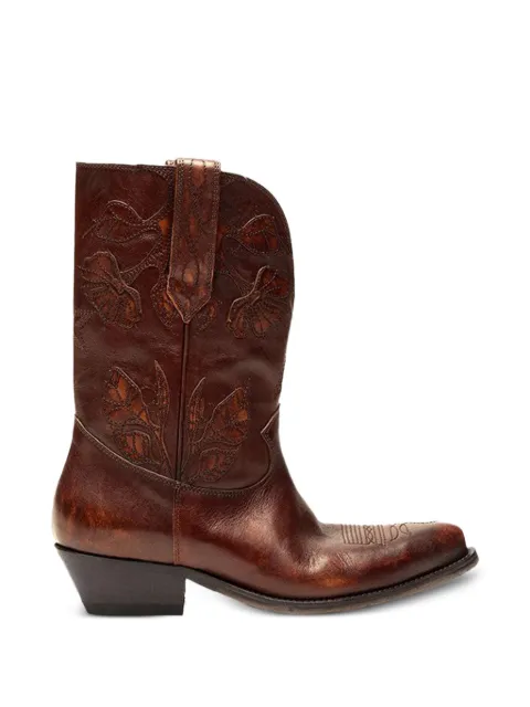 Golden Goose floral wish star low boots Brown GWF01051F008202