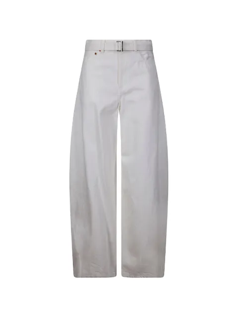 sacai belted straight-leg jeans White 2608316