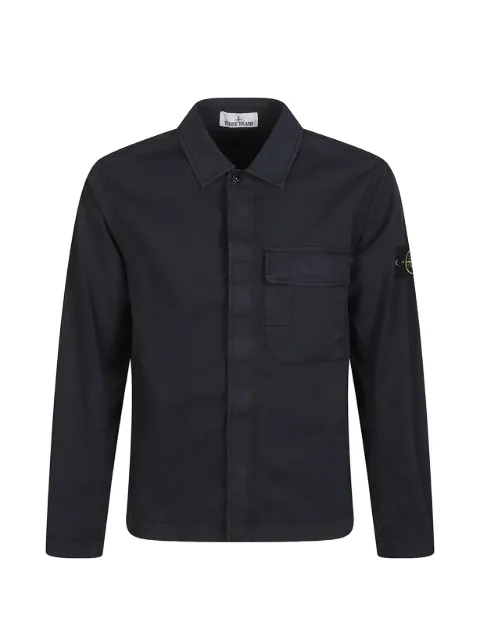 Stone Island 1200013 stretch organic cotton twill shirt jacket Blue L1S151200013S0A10