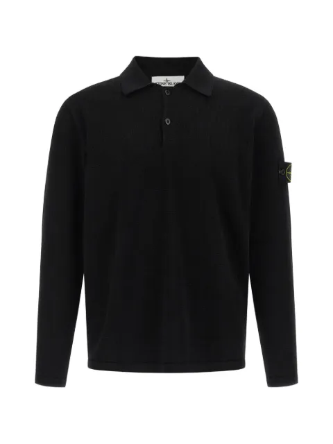 Stone Island long-sleeve polo shirt Black L1S155100024S01B2