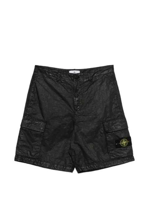 Stone Island l100001 organic-look nylon panama-TC shorts Black L1S15L100001S0069