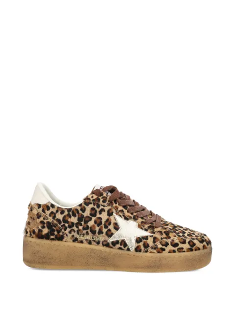 Golden Goose star leopard leather trainers Brown GWF00804F008010