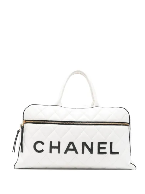 CHANEL Pre-Owned 1994-1996 large Trapuntata top-handle holdall White CHANELBOWLING