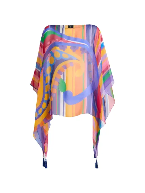 ETRO printed poncho blouse Orange WRJA0027AKE78S9820
